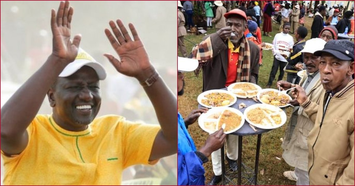 Collaged images of President William Ruto and Nyeri residents at the Sagana State Lodge.