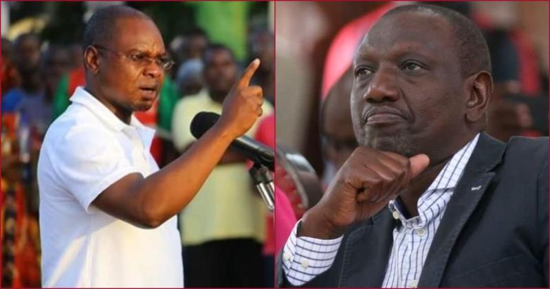 Collaged images of Senate Speaker Amason Kingi and President William Ruto.