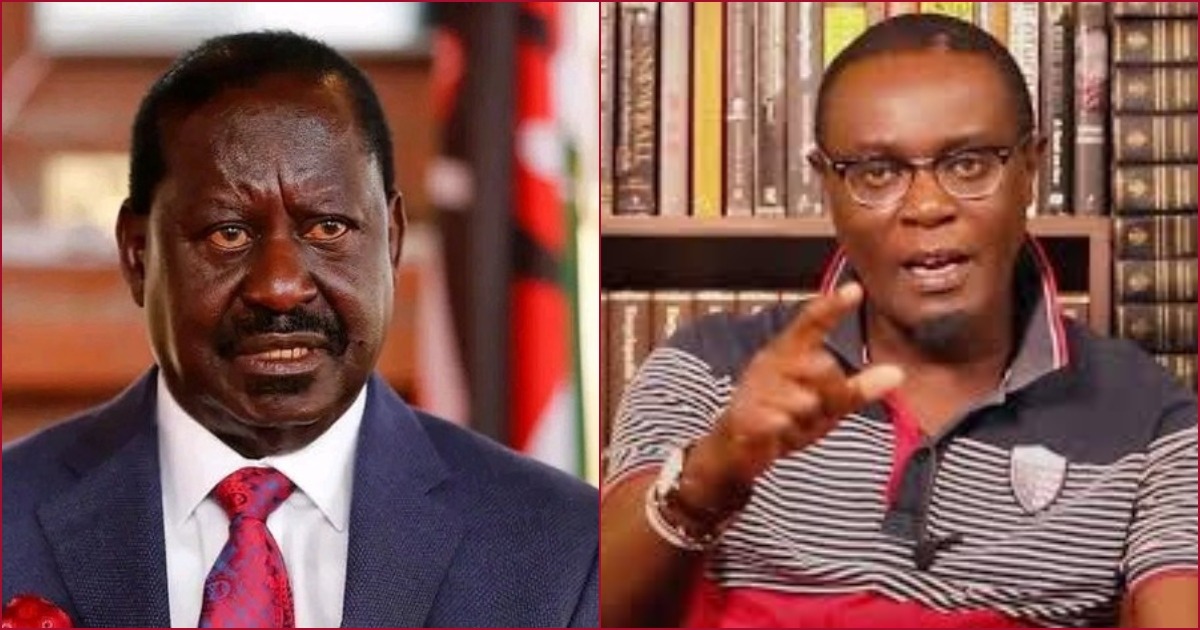 Collaged photos of ODM leader Raila Odinga and political analyst Mutahi Ngunyi.