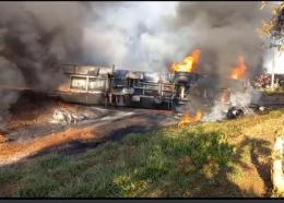 Fuel tanker accident in Sikata Area along Webuye-Malaba Highway.