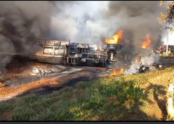 Fuel tanker accident in Sikata Area along Webuye-Malaba Highway.