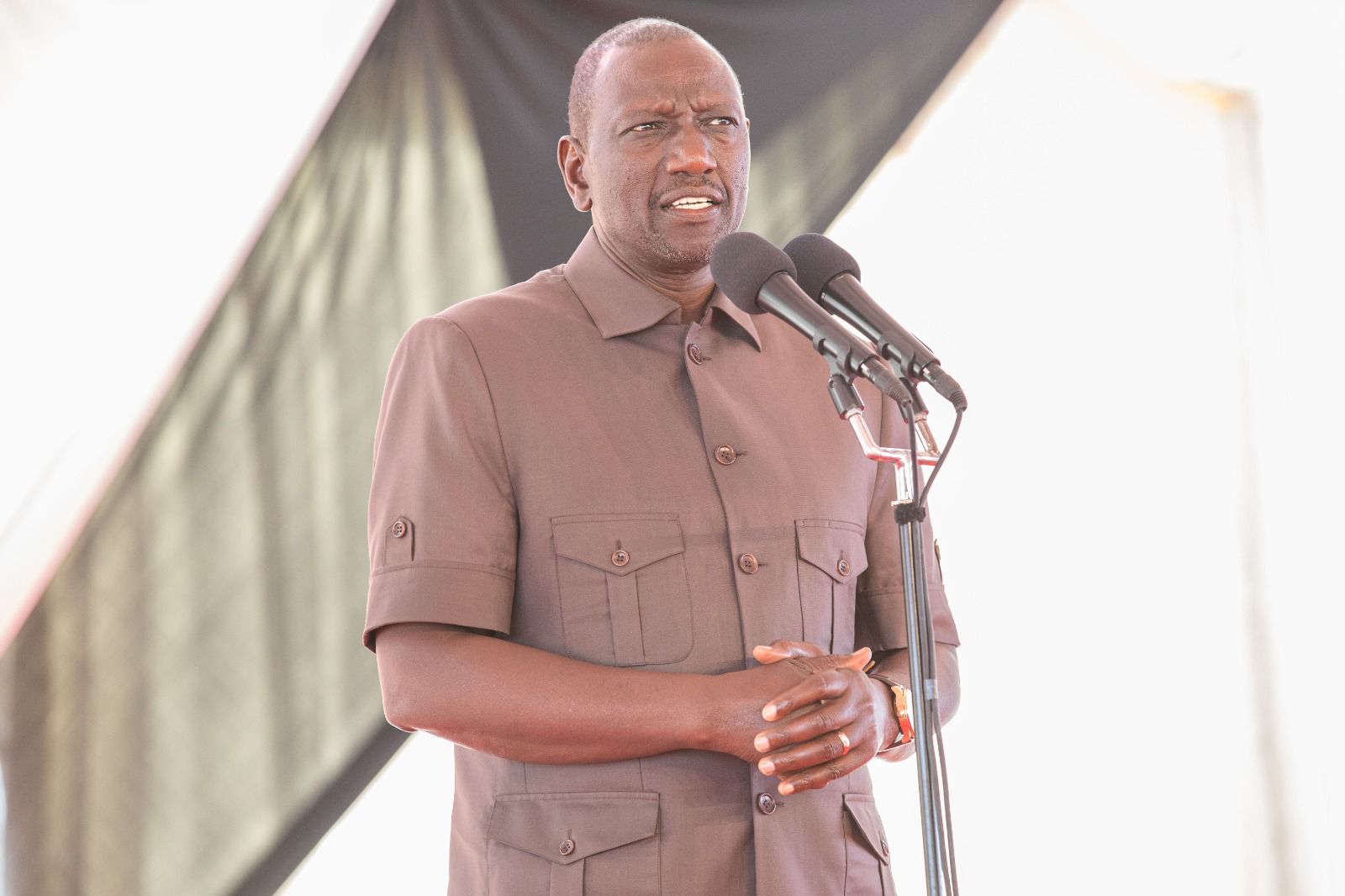 President William Ruto speaking   during the issuance of title  deeds at  Kabartonjo, Baringo County on August 24, 2023