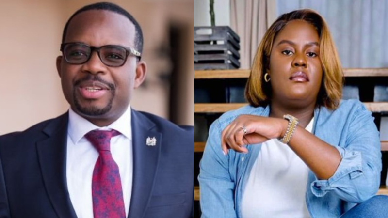 Composite Image of Silas Jakakimba and Raila Odinga's daughter Winnie.