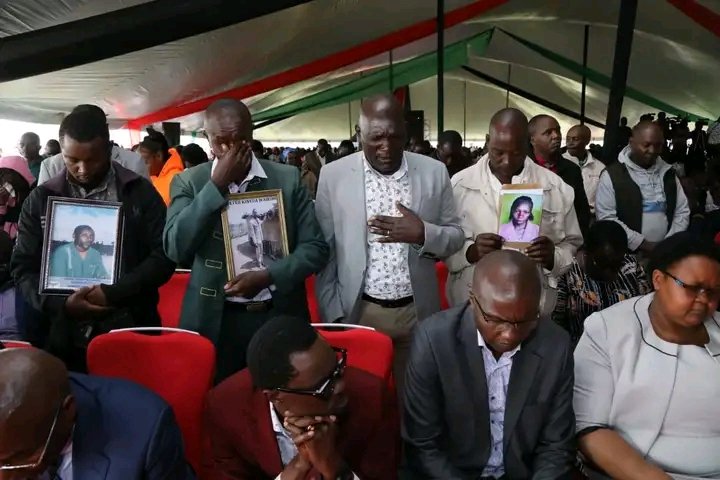 Families and relatives of Londiani Crash Victims during their kins requiem mass.