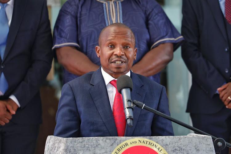 File image of Interior CS Kithure Kindiki.