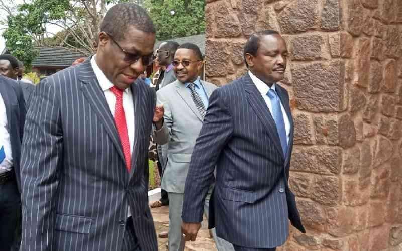 Minority leader Opiyo Wandayi and Wiper leader Kalonzo Musyoka. IMAGE/FILE
