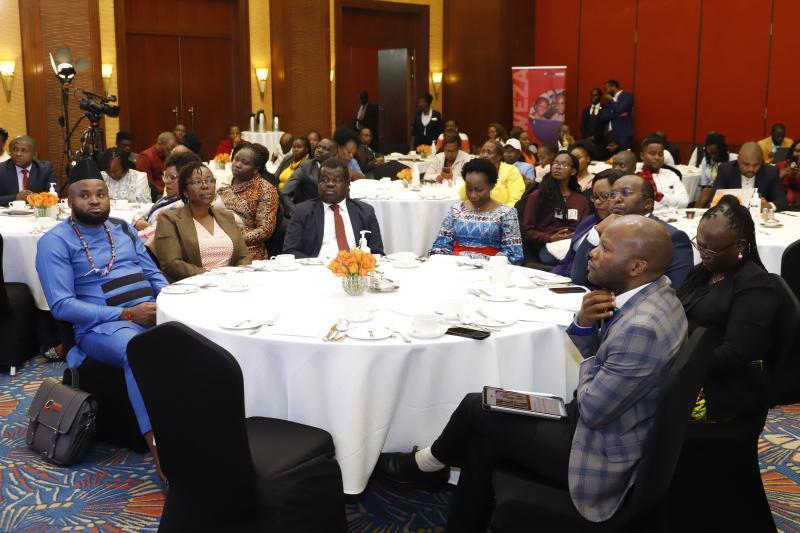 Dignitaries who attended the Tunaweza Youth Project report launch.