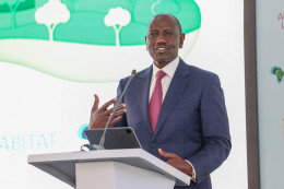 File image of President William Ruto at the African Climate Summit.