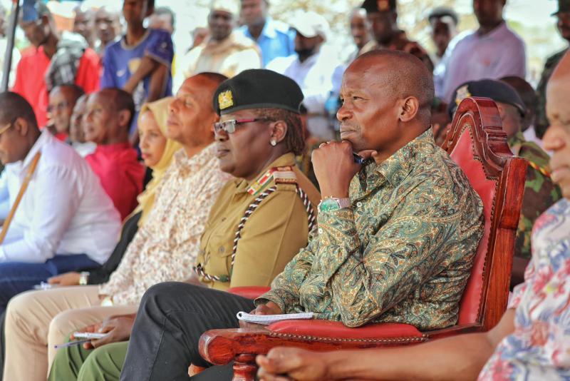 File Image of Interior CS Kithure Kindiki in Tana River County.
