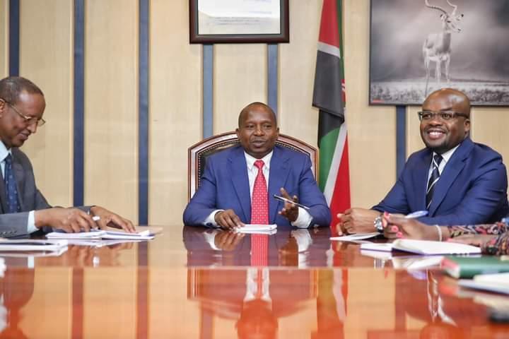 Interior CS Kithure Kindiki in a meeting with senior security officials.