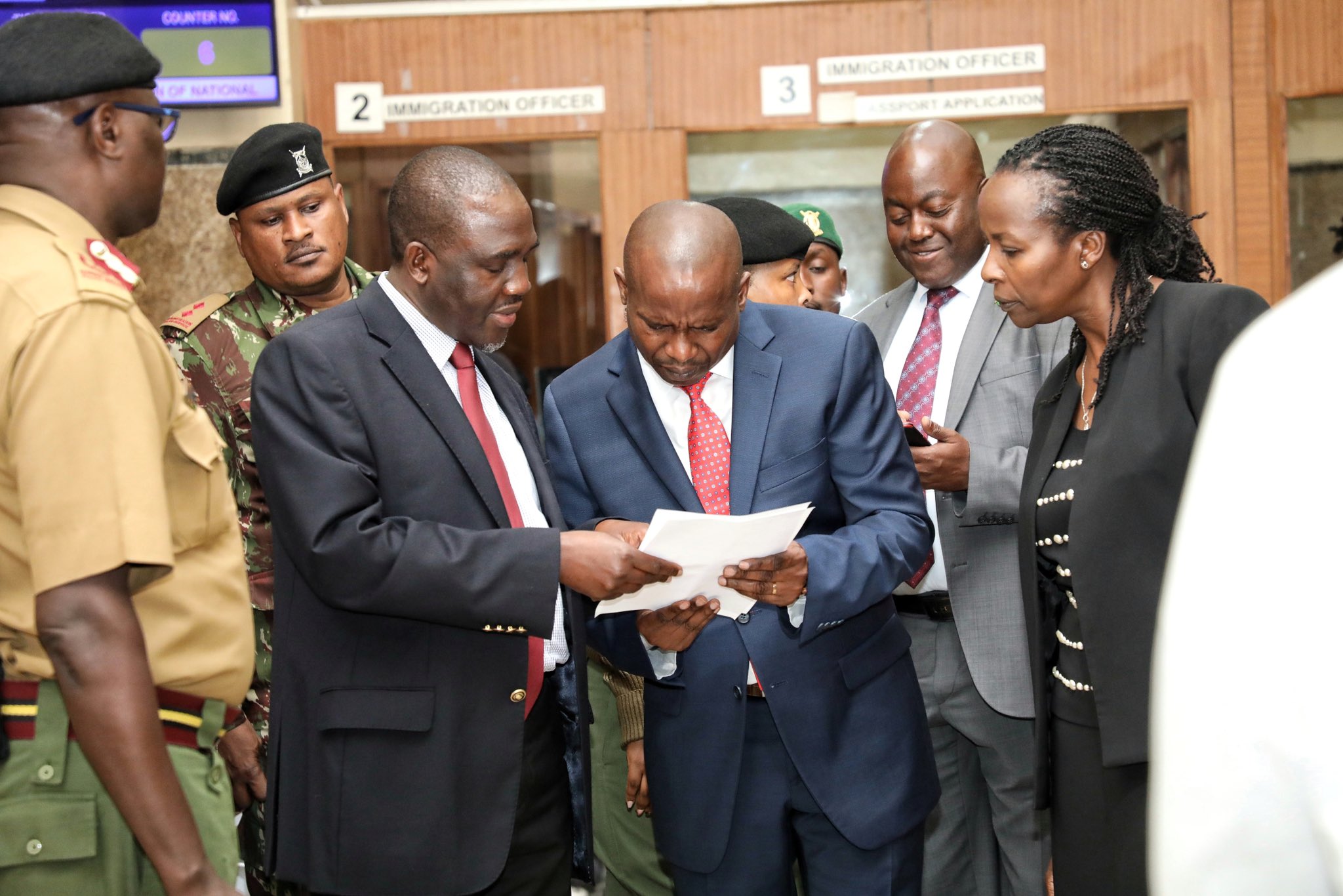 Interior CS Kithure Kindiki at the Immigration Department on Friday, September 1, 2023.