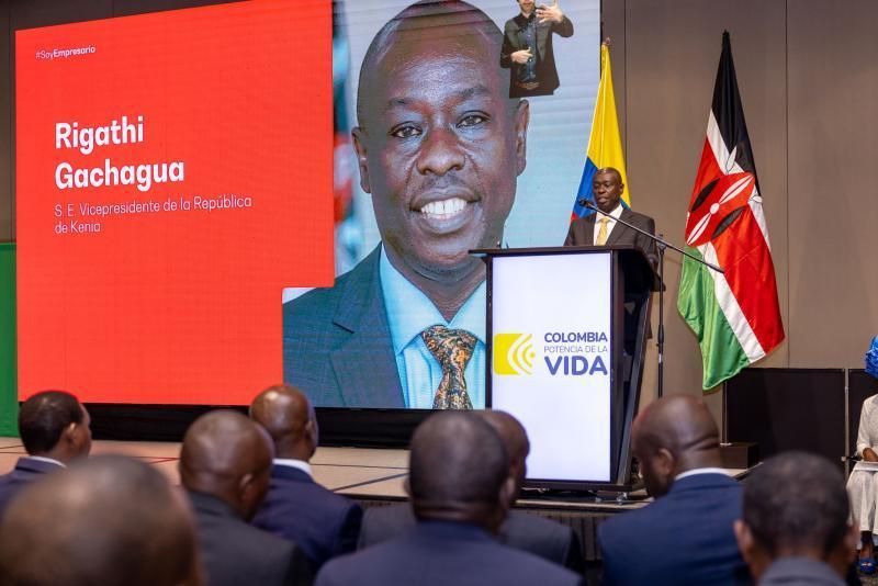 Deputy President Rigathi Gachagua addressing the people of Colombia.