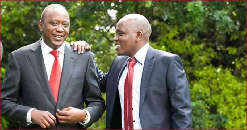 File photo of Dennis Itumbi and former president Uhuru Kenyatta.