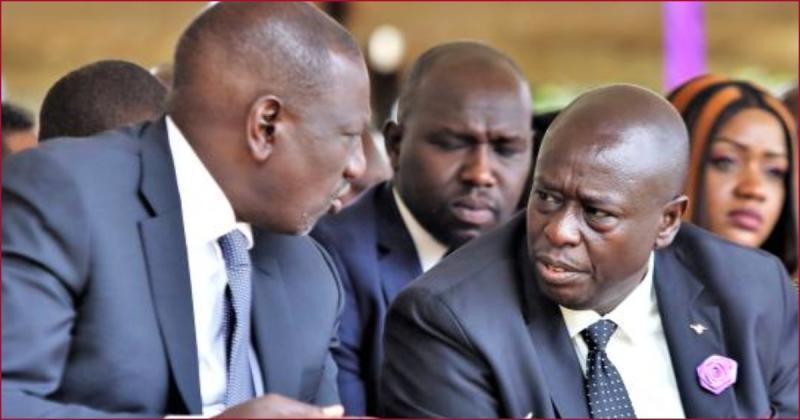 File photo of President William Ruto and his deputy Rigathi Gachagua at a past function.