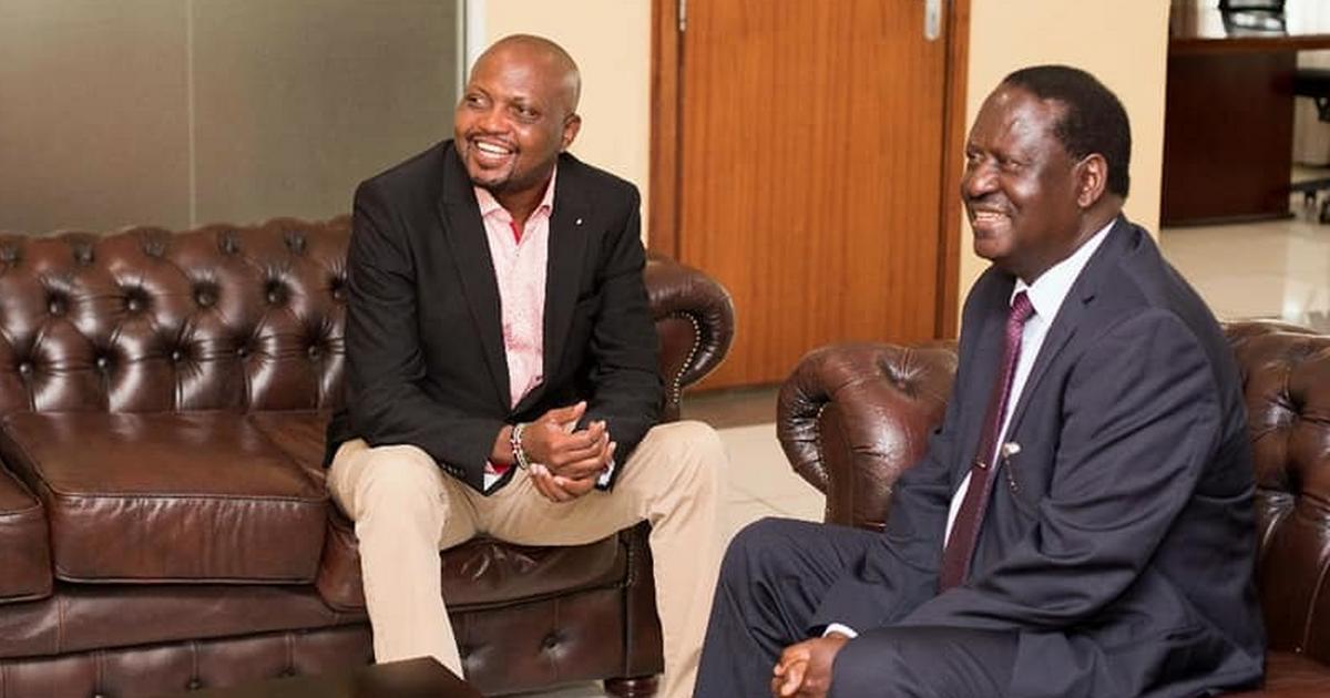 CS Moses Kuria and ODM leader Raila Odinga. Image/FILE