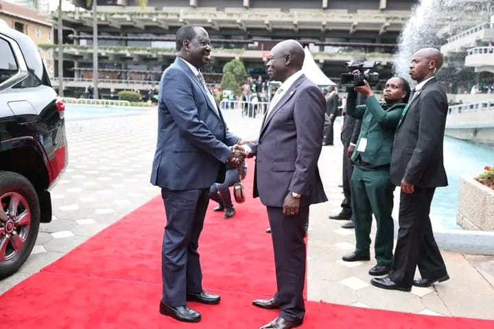 File image Deputy President Rigathi Gachagua and Azimio Leader Raila Odinga.