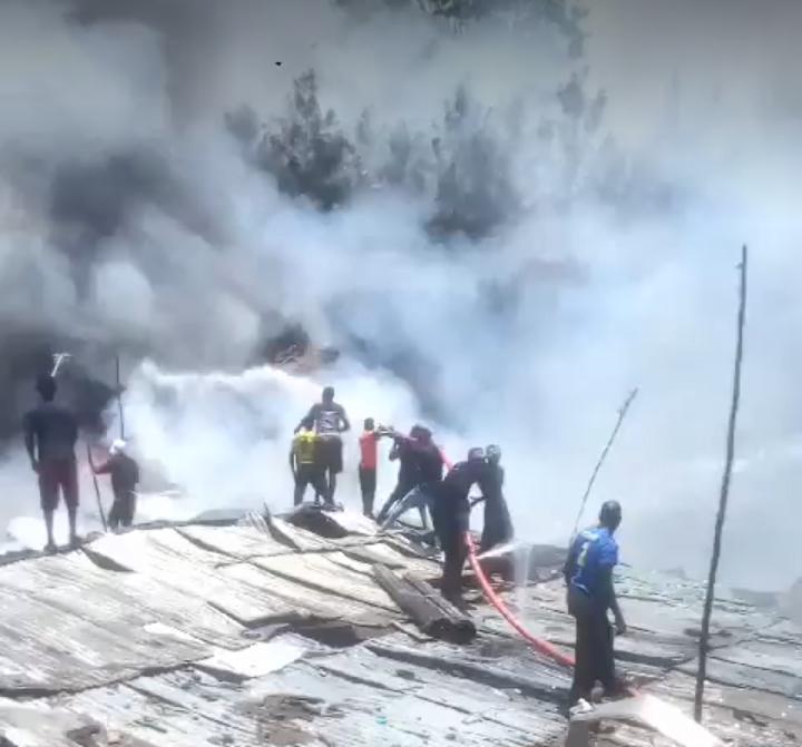 Fire tragedy that erupted in Mathare slums on Monday, September 25, 2023.