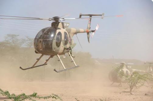 An Image of a KDF helicopter in action. IMAGE/FILE