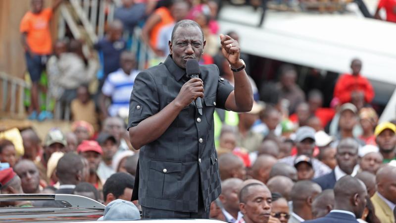 File Image of President William Ruto in Kiambu County.
