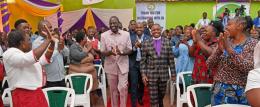 President William Ruto entering a church on Sunday during which he announced there would be no El Nino rains.