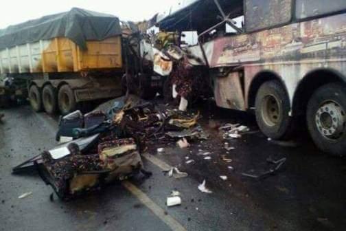 The scene of an accident where five people died.