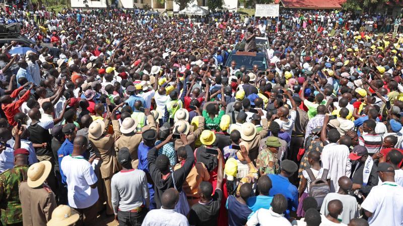 President William Ruto in his tour of Homa Bay County on Saturday, October 7, 2023