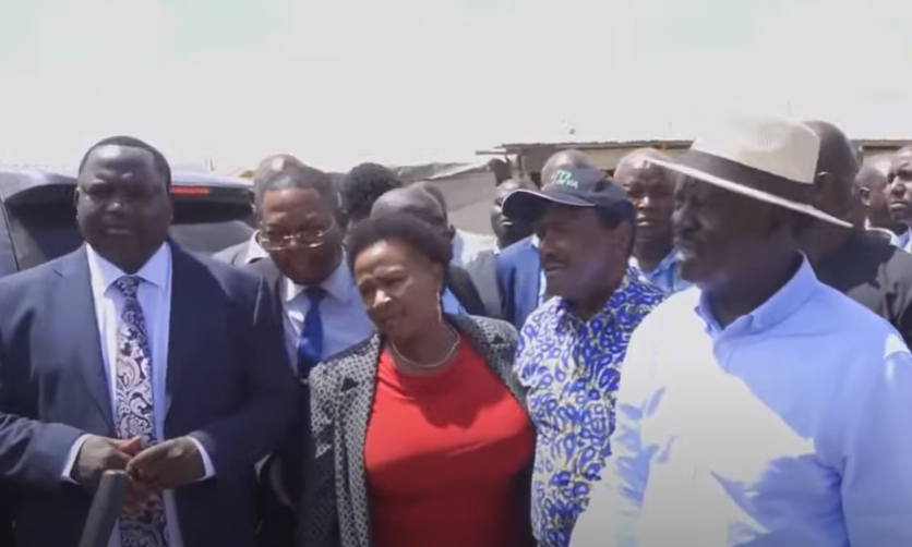 Drama as Raila, Kalonzo Blocked From Accessing Portland Land in Athi River