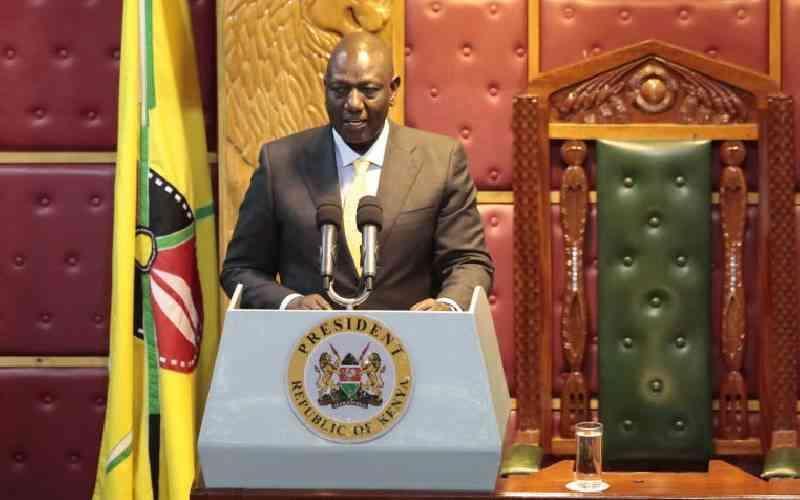 President William Ruto during the last State of the Nation address.