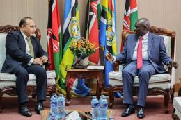 DP Rigathi Gachagua with Ambassador of Egypt Wael Naserldin Attiya at his office.