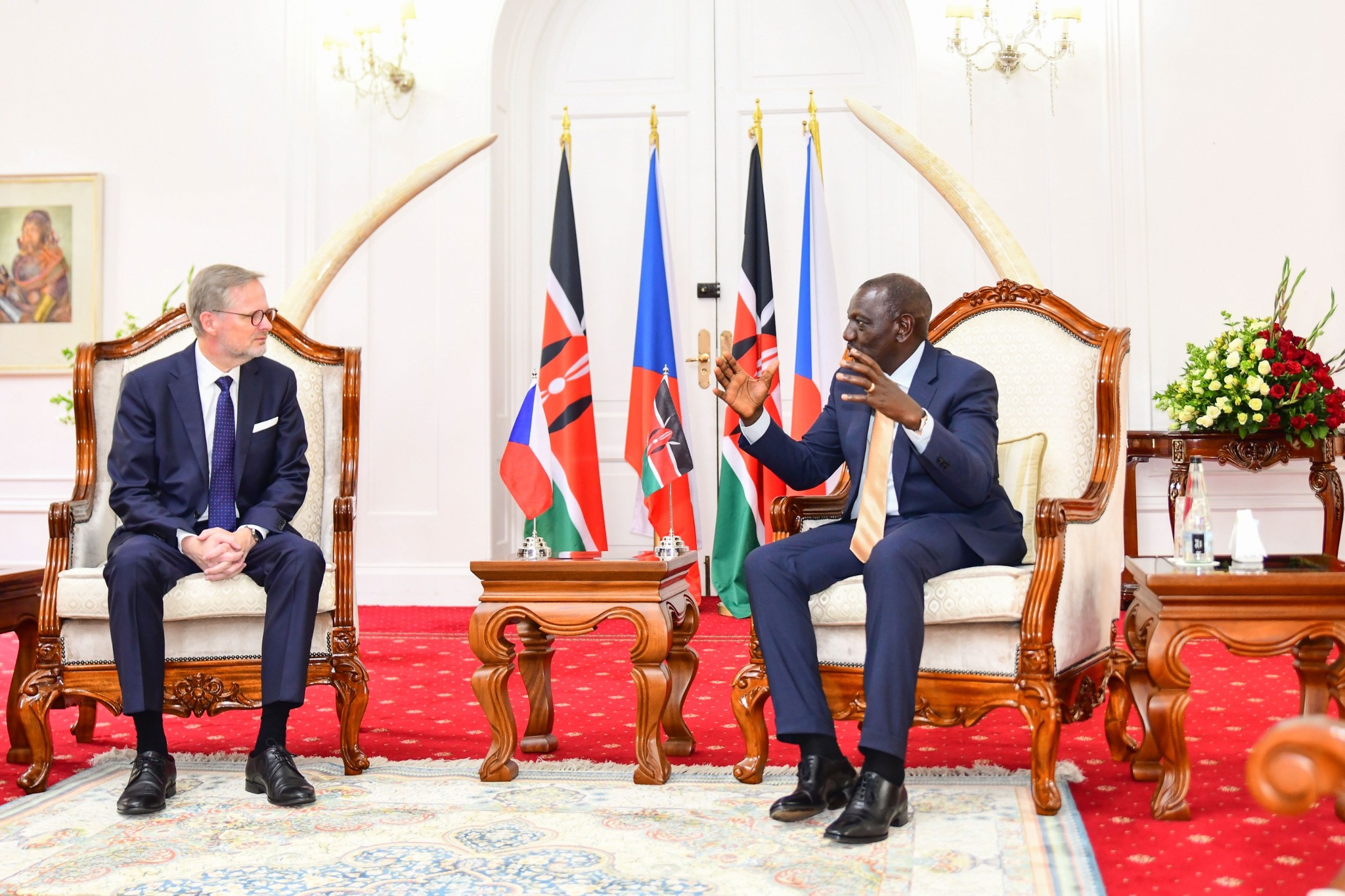 President William Ruto and Czech Republic Prime Minister Petr Fiala.