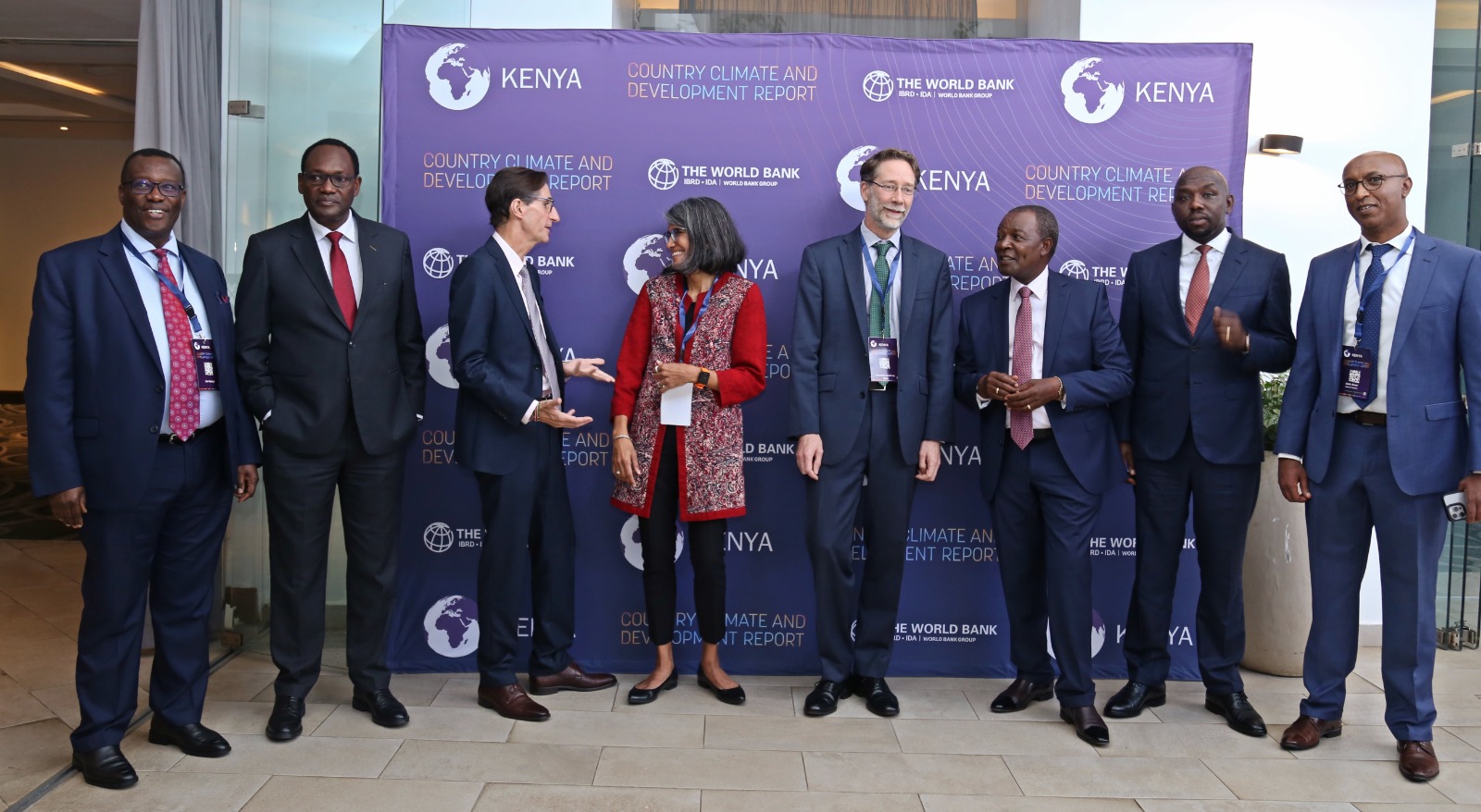 Key officials during the launch of the inaugural Kenya Country Climate and Development report.