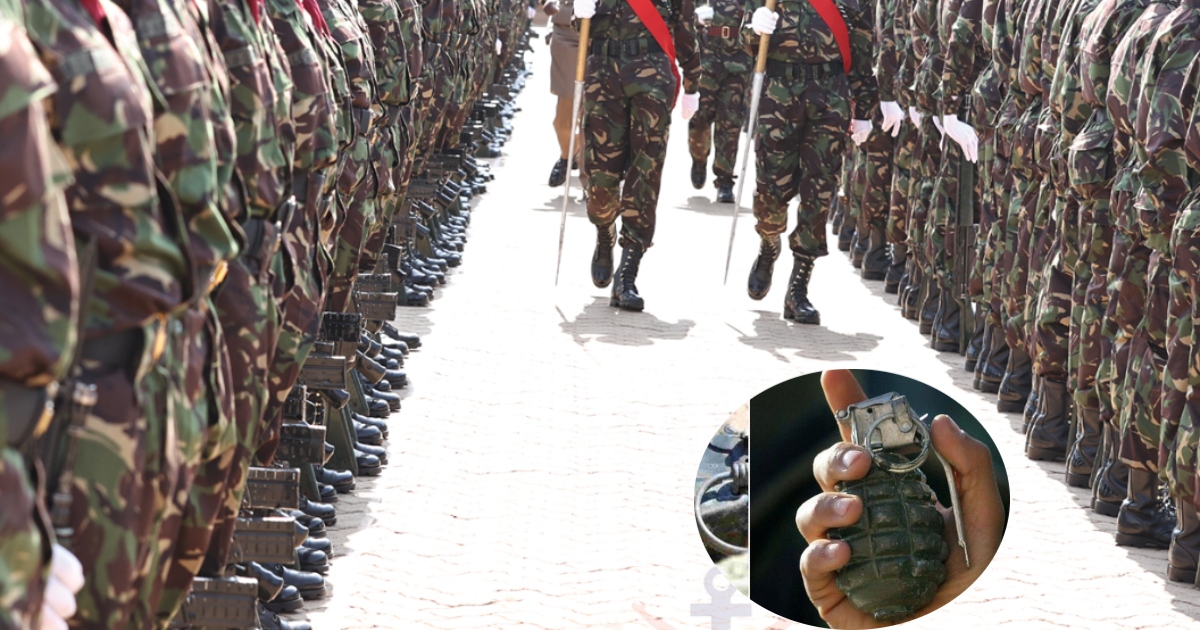 The KDF officers were found in possession of two hand grenades.