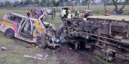 The scene of an accident where the Matatu collided with a lorry.