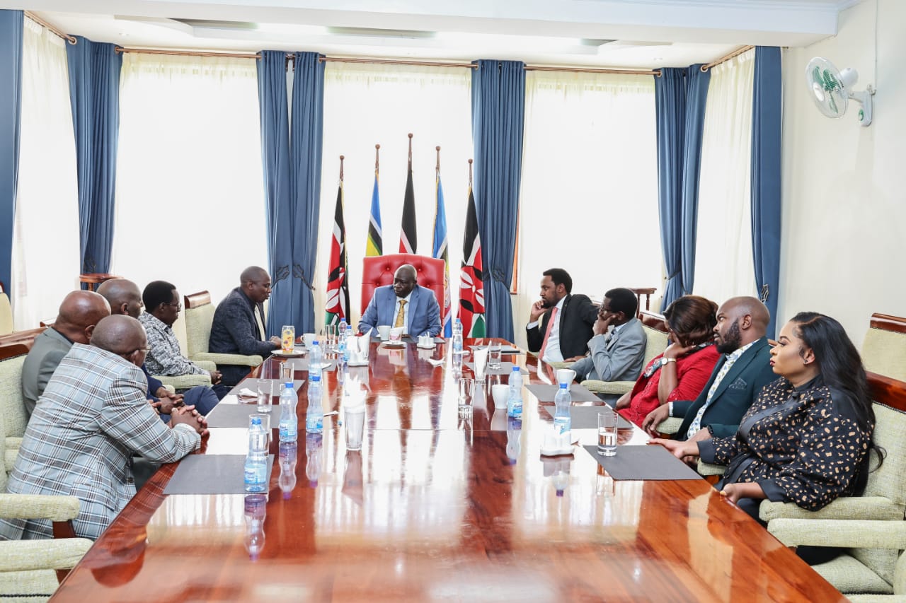 Deputy President Rigathi Gachagua during a meeting with Kiambu leaders.
