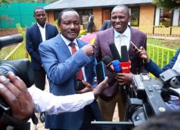 Wiper Leader Kalonzo Musyoka with Kimani Ichung'wah.