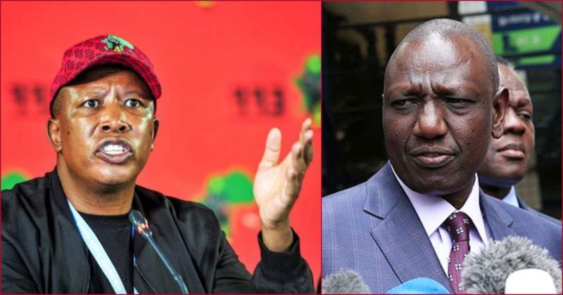 EFF president Julius Malema with President William Ruto of Kenya.