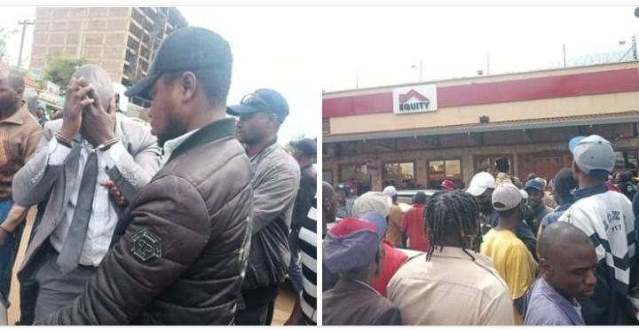 A suspect believed to have stolen from a shop cornered in Ruiru.