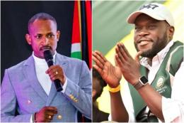 Photo collage of Babu Owino and Governor Johnson Sakaja.