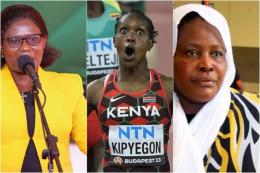 Photocollage of Kawira Mwangaza, Faith Kipyegon and Anne Njeri.