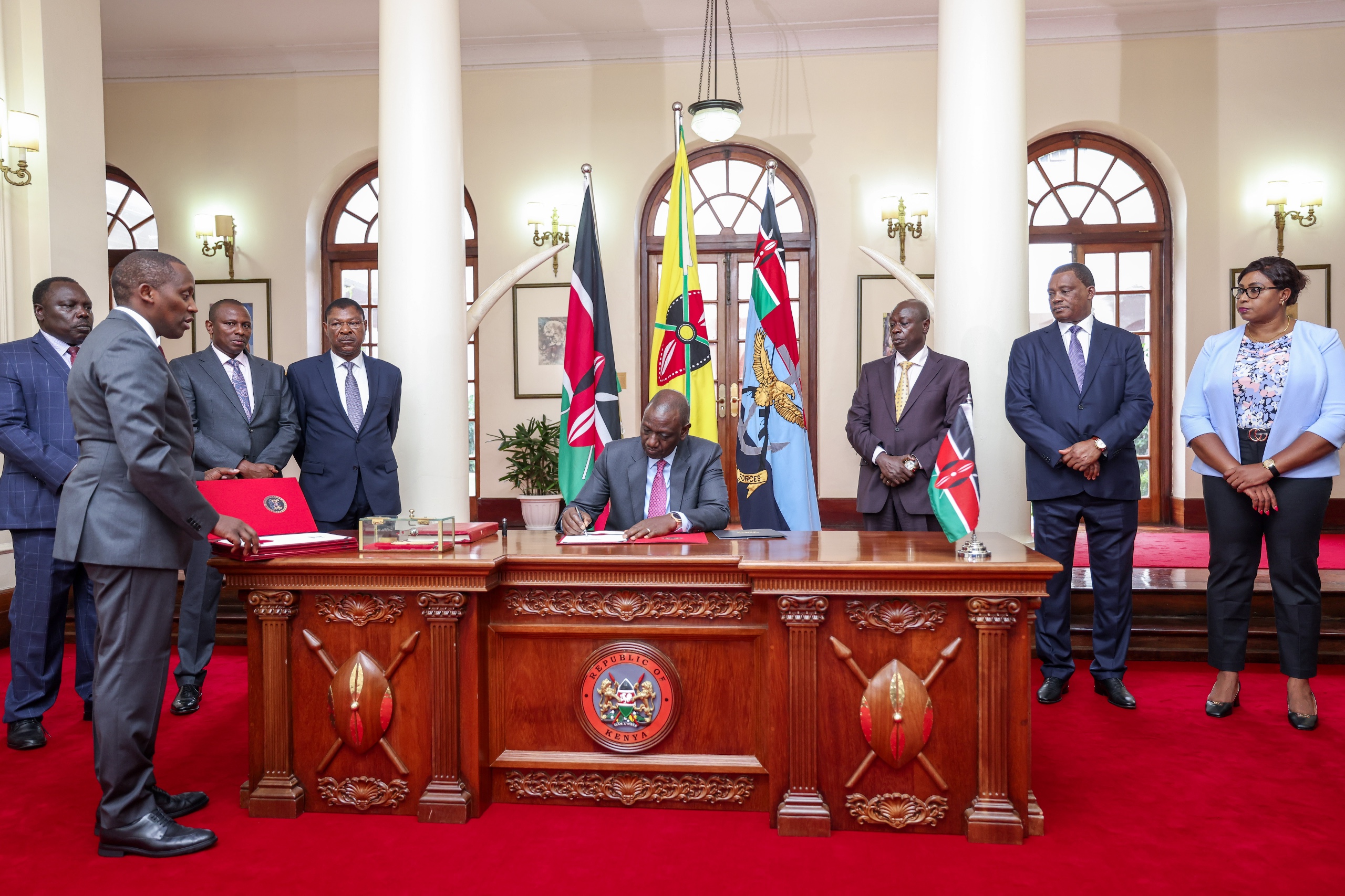 President William Ruto signing The National Government Constituencies Development Fund (Amendment) Bill into law at state House.
