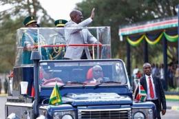 File image of President William Ruto during a past NYS passout.