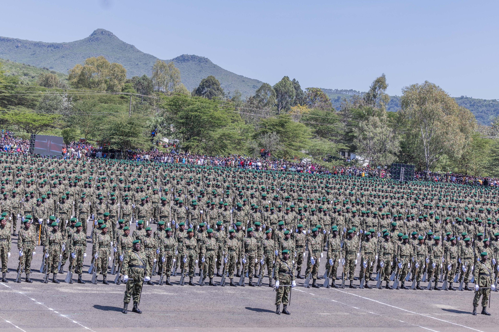 File Image of NYS recruits passing out parade at the National Youth Service Paramilitary Academy, Gilgil, Nakuru County.