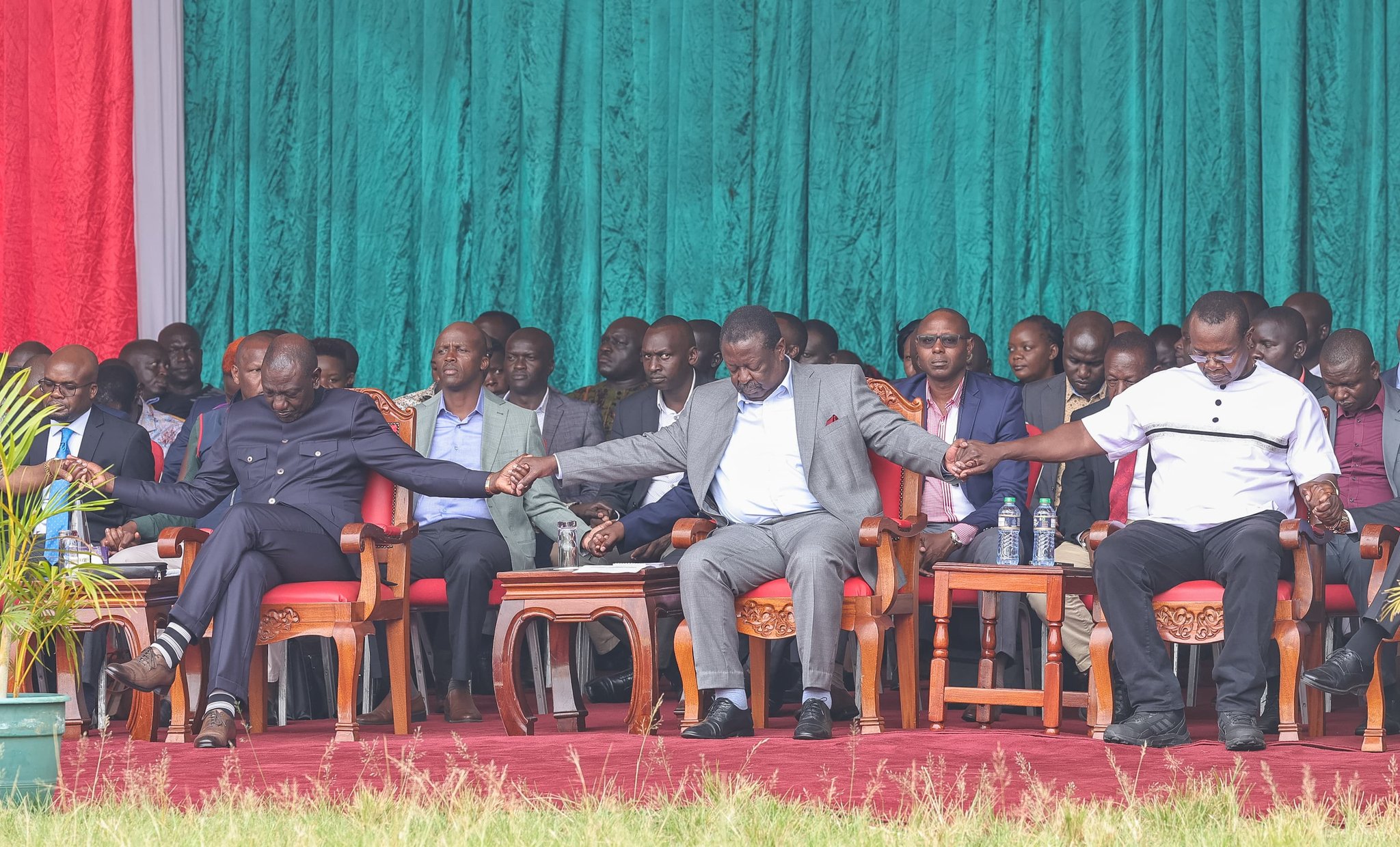 File Image of President William Ruto, PCS Musalia Mudavadi and Governor Paul Otuoma.