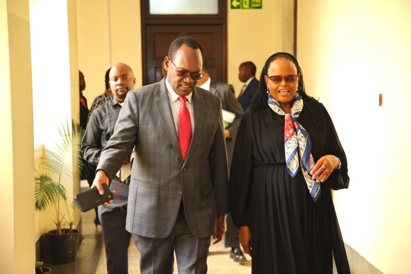 Treasury PS Chris Kiptoo with Chief Justice Martha Koome.