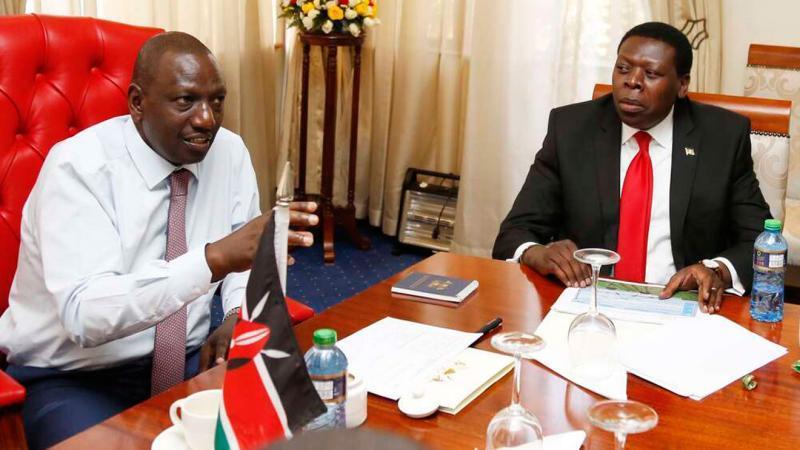 File image of President William Ruto and Eugene Wamalwa.