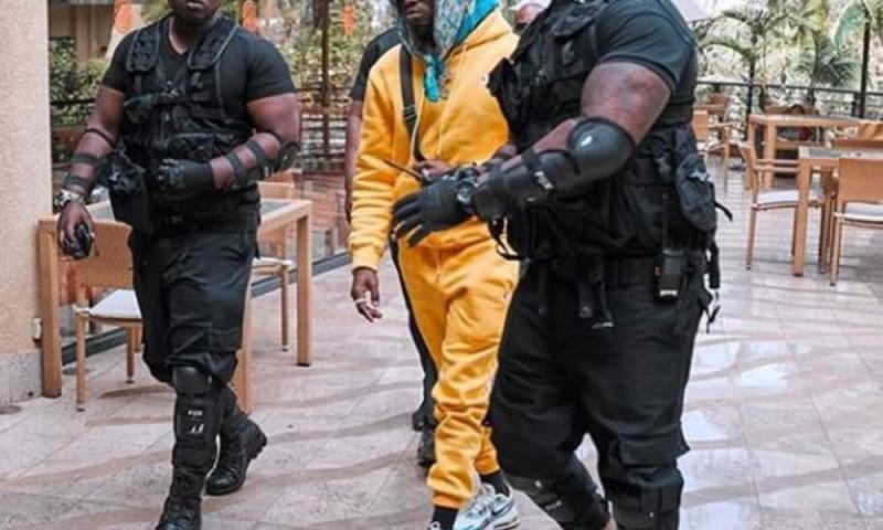 File image of bodyguards escorting an artist.