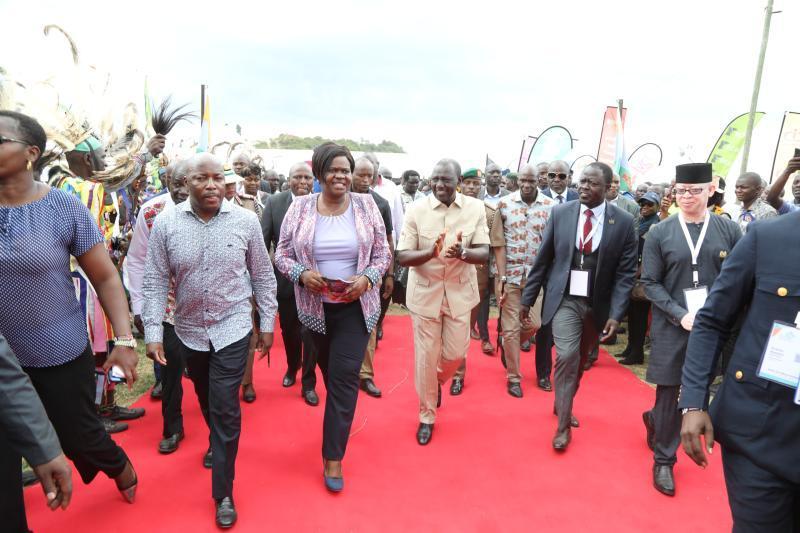 President Ruto and Governor Wanga in Homa Bay County.