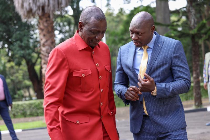 File image of President William Ruto with Joshua Kutuny.