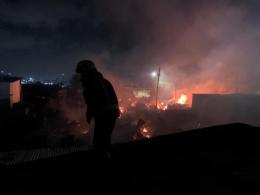 File image of a fire incident at Kijiji area in Lang'ata.
