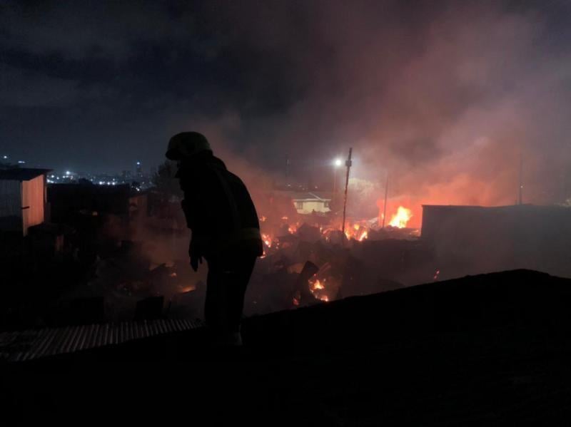 File image of a fire incident at Kijiji area in Lang'ata.